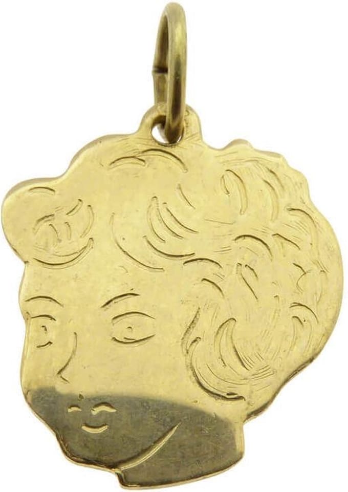 Gouden meisjes hoofd hanger