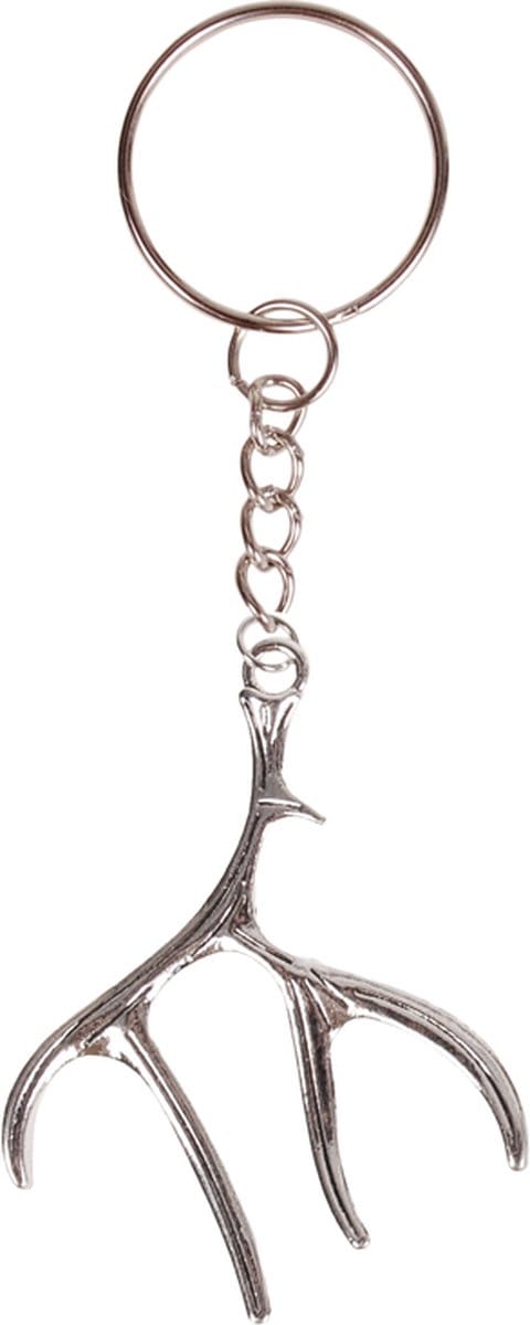Sleutelhanger/Tashanger - Hanger Gewei zilverkleurig 5x4cm