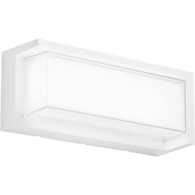 INTEC LED buiten wandlamp BLOCK, wit, breedte 32 cm kunststof, CCT
