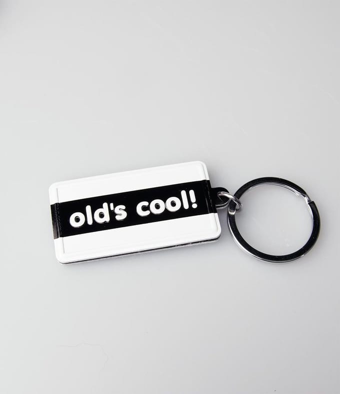 Paper Dreams Sleutelhanger Old's Cool 13,5 X 4,5 Cm Zwart/wit