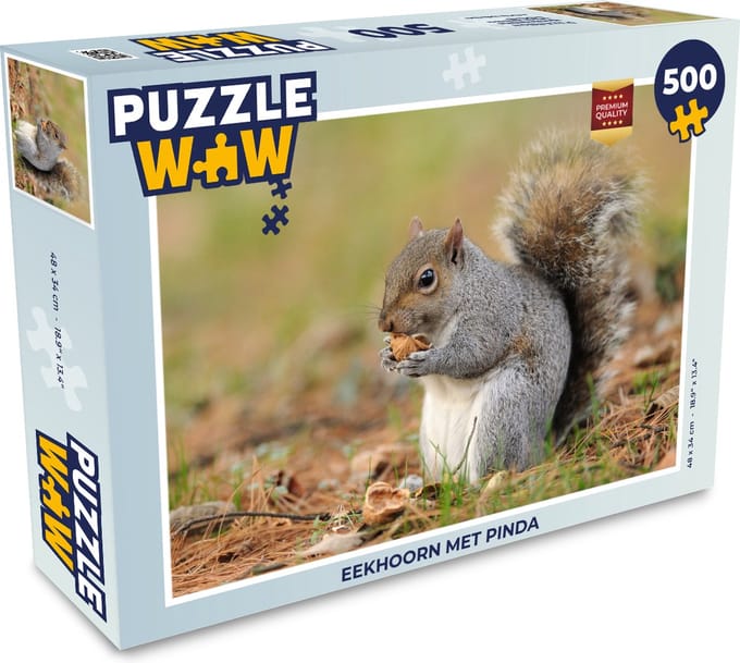 Puzzel Eekhoorn met pinda - Legpuzzel - Puzzel 500 stukjes