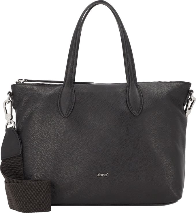 abro Leren Schoudertas Handtas Leather Dalia Shopper Clivia Black / Nickel Zwart