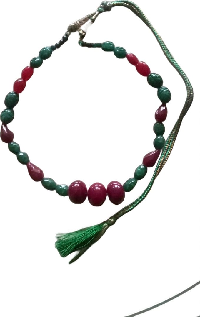 Gemstones-halssnoer ketting combi smaragd en robijn