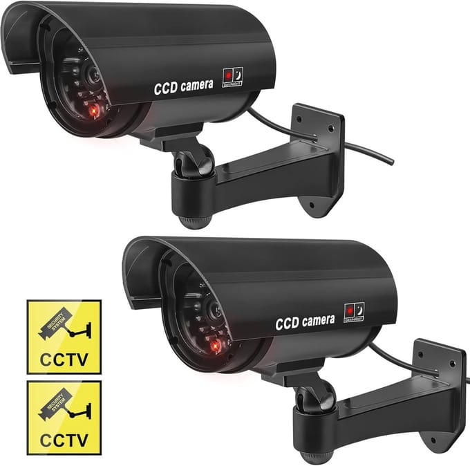 Dummy Bewakingscamera Set van 2 - Nep-camera voor Binnen en Buiten - Zwart