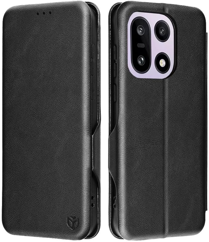 Hoesje geschikt voor OnePlus 15 - Techsuit Safe+ Book Wallet Case - Zwart