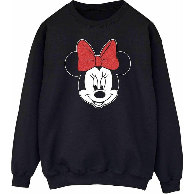 Disney Dames/Dames Minnie Mouse Hoofd Sweatshirt (Zwart)