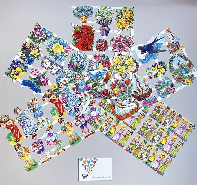 Poezieplaatjes nostalgie set 5 vellen