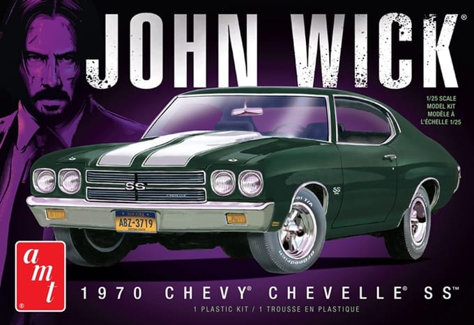 AMT Modelbouwpakket Militaire voertuigen - 1453 John Wick 1970 Chevy Chevelle SS - Amerikaanse Auto Plastic - 1:25 - Modelbouw