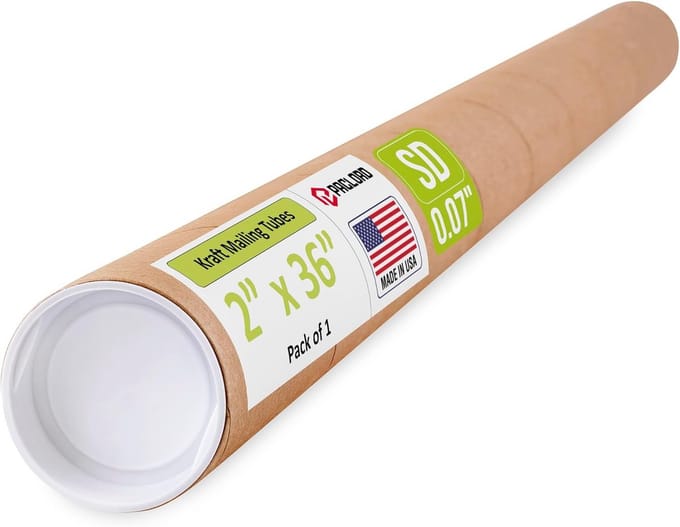2x Kraftpapieren Verzending Buis 91.44 cm met Eindkappen