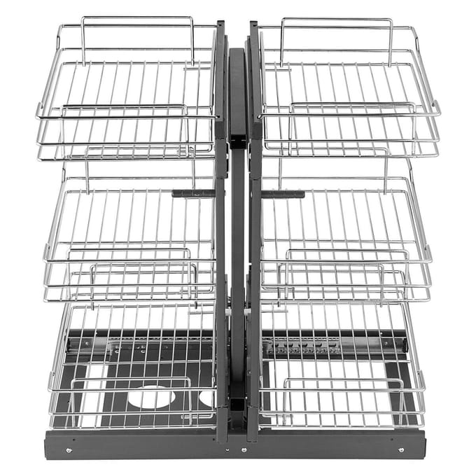 3-Laags Blinde Hoek Uittrekbare Organizer Chroom Keukenkast Mand