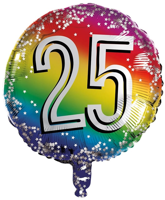 Boland - Folieballon '25' 25 - Multi - Cijfer ballon