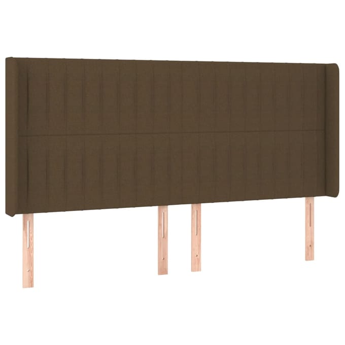 vidaXL - Hoofdbord - LED - 183x16x118/128 - cm - stof - donkerbruin