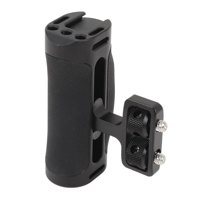 Poignée latérale incurvée pour cage de caméra avec support de griffe froide, trou de vis de 14 pouces, clé hexagonale intégrée black