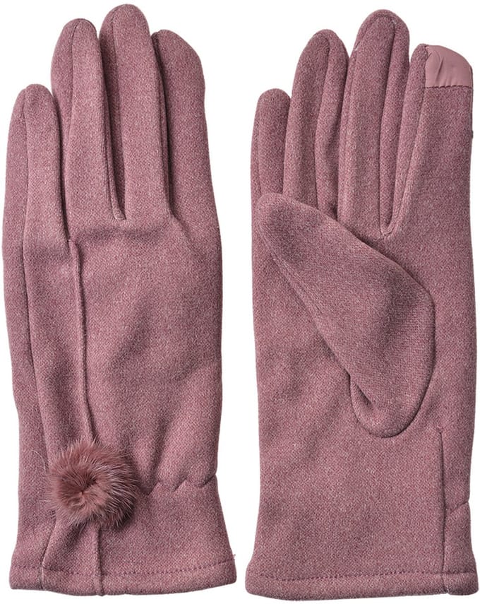 Clayre & Eef Handschoenen Winter 9x23 cm Paars Polyester