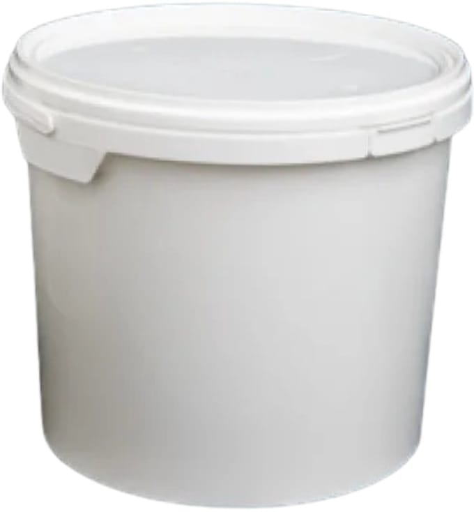 Oswalt - Emmer met deksel / emmers met deksels, wit, 5 liter (50 stuks)