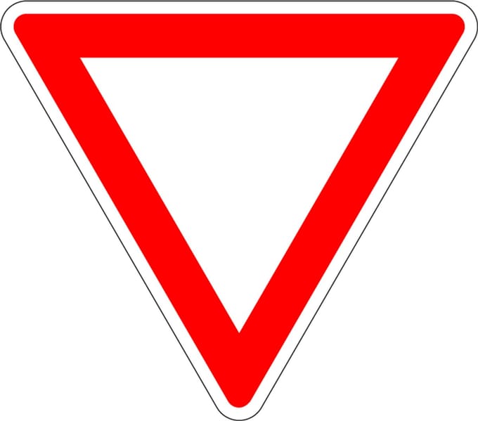 Voorrang verlenen bord - kunststof - B6 300 mm