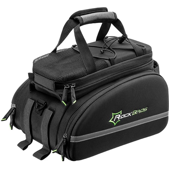 Rockbros A6-03BK bicycle bag for trunk 35 l with fold-out pockets - black