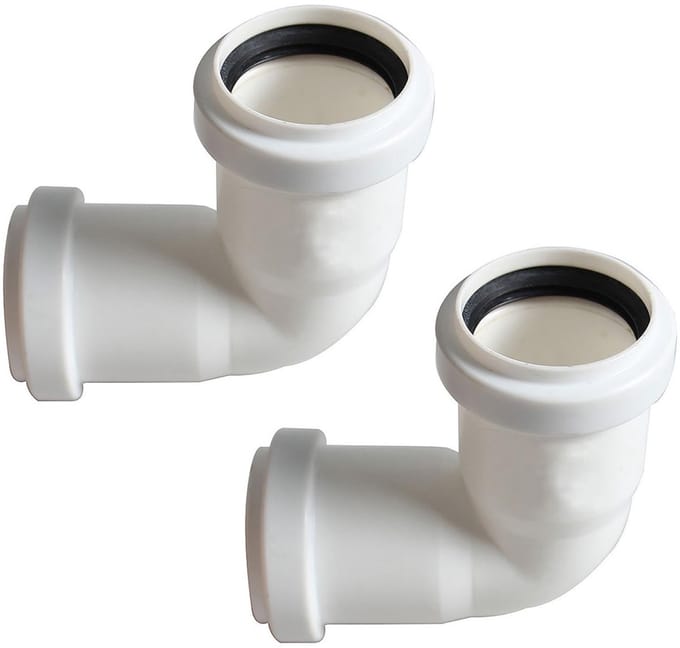 Dailygoods- Afvalpijp 90 Graden Bocht - 2 Stuks - 40 mm