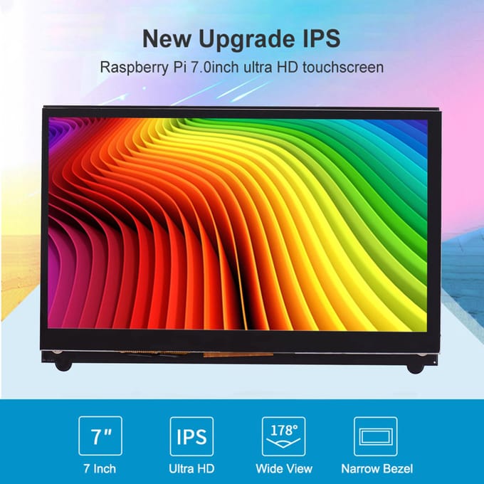Aibecy 7 inch HD IPS capacitieve touchscreen-display 1024 * 600 resolutie kleine draagbare monitor met 7 Inch