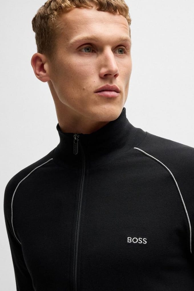 Sweatjack met labelstitching, model 'Mix&Match'