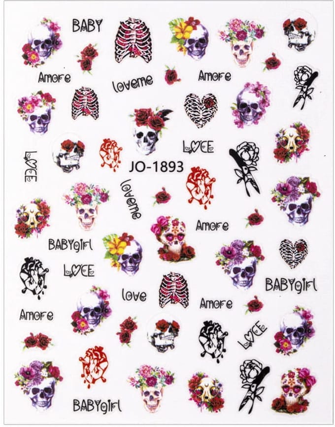 GNB-LAB JO-1893 Serie - Zelfklevende Nagelstickers - Halloween - Dunne - Flexibel