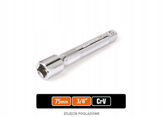 Verlengstuk dop 3/8" 75 mm CRV staal