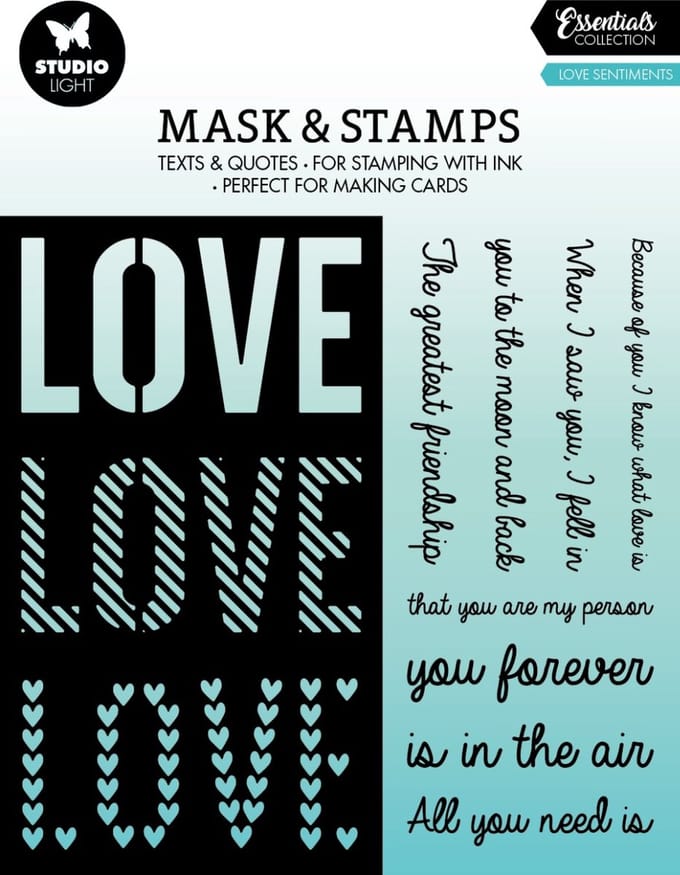 Studio Light Essentials Mask & Stamp Love Sentiments