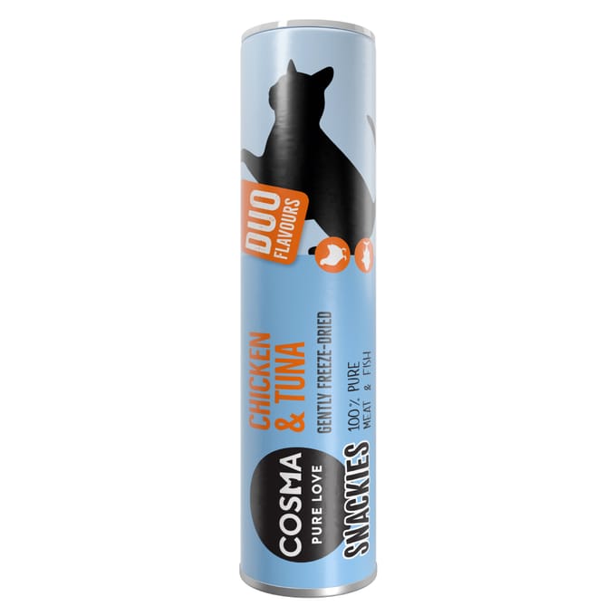 130g Snackies DUO 5 x Kippenborst & Tonijn Cosma Kattensnacks