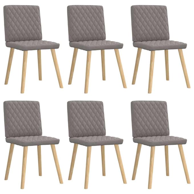 vidaXL Eetkamerstoelen 6 st stof taupe