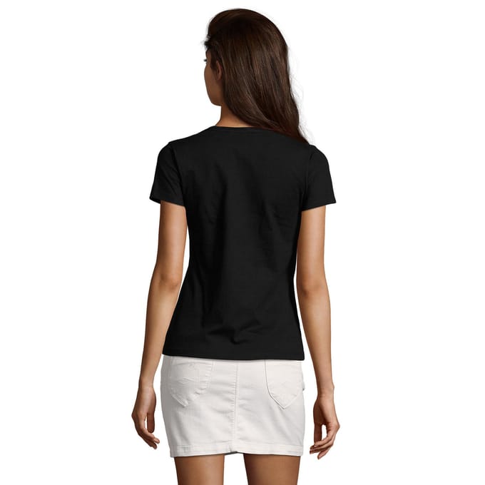SOLS Dames/Dames Imperial V Hals T-shirt (Diep zwart)
