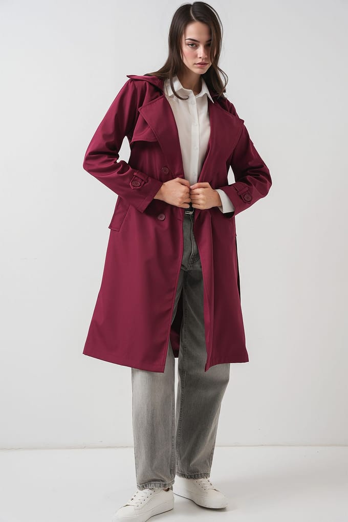 Dubbelzijdige Lange Trenchcoat