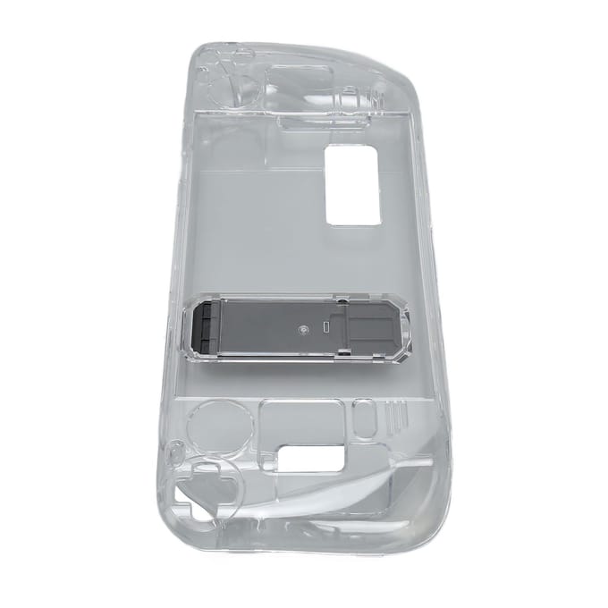 Transparante Case met Kickstand voor Steam Deck Transparant Schokabsorberend Anti-slip Harde PC Beschermhoes met Standaard gray