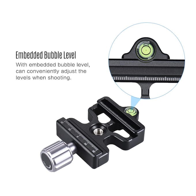 Professionele Universele Snelkoppelingsklem Knop-Type 1/4  & 3/8  Schroefgat black