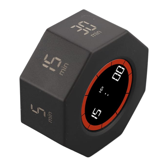 Octagon Timer Bureau Productiviteitstimer Kubus met G-sensor voor Taakwerk Studie Keuken 1 3 5 15 30 60