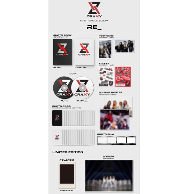 CRAXY 1e singlealbum RE Random Ver white