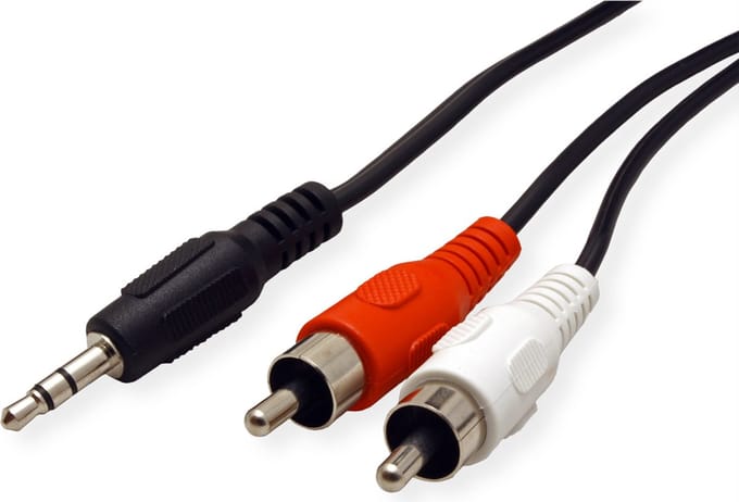 ROLINE 3,5mm (M) naar Tulp (2x M) Kabel, 5m