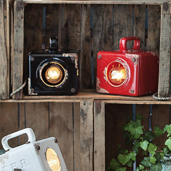 Ferroluce Vintage-tafellamp Lorenzo in wit