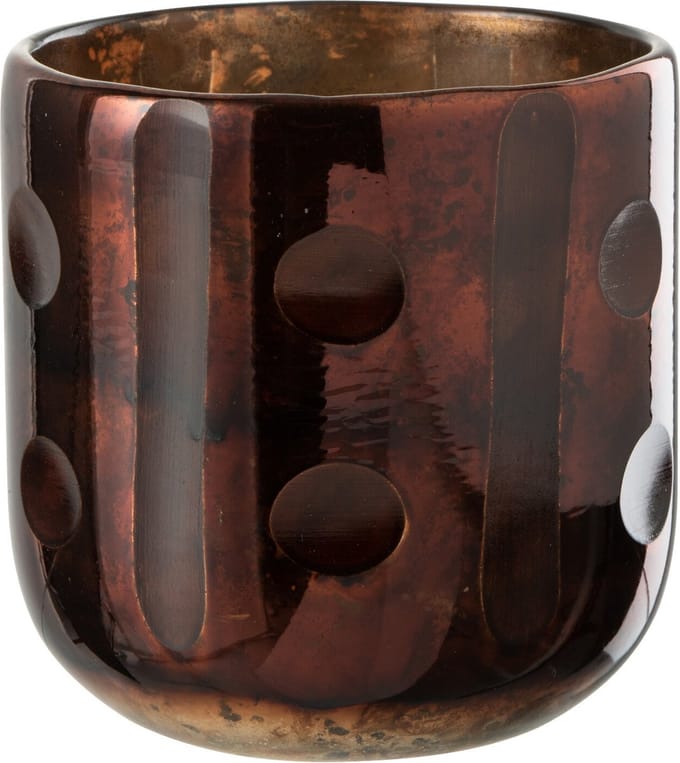 J-Line windlicht Coconut Cylinder - glas - bruin