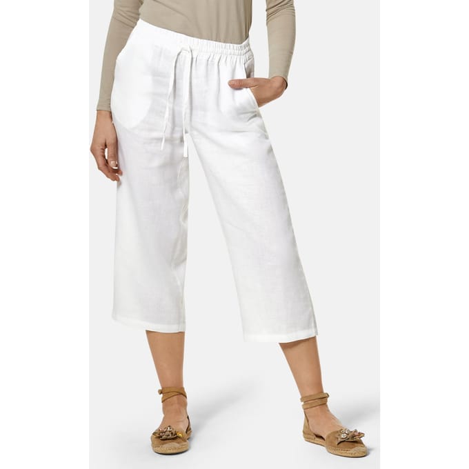Goldner Linnen broek Zomerbroek met elastische tailleband rondom