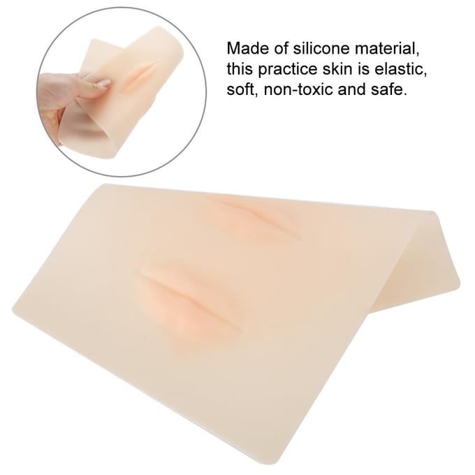 3 Stuks Siliconen Permanente Make-up Training Huid Lip Tattoo Nep Oefenhuid Kit beige