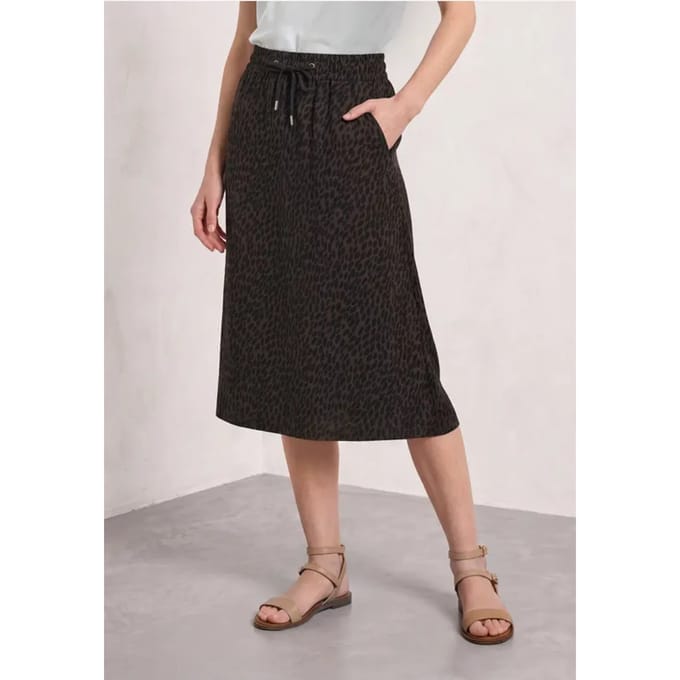 Midirok met elastische tailleband en splitten