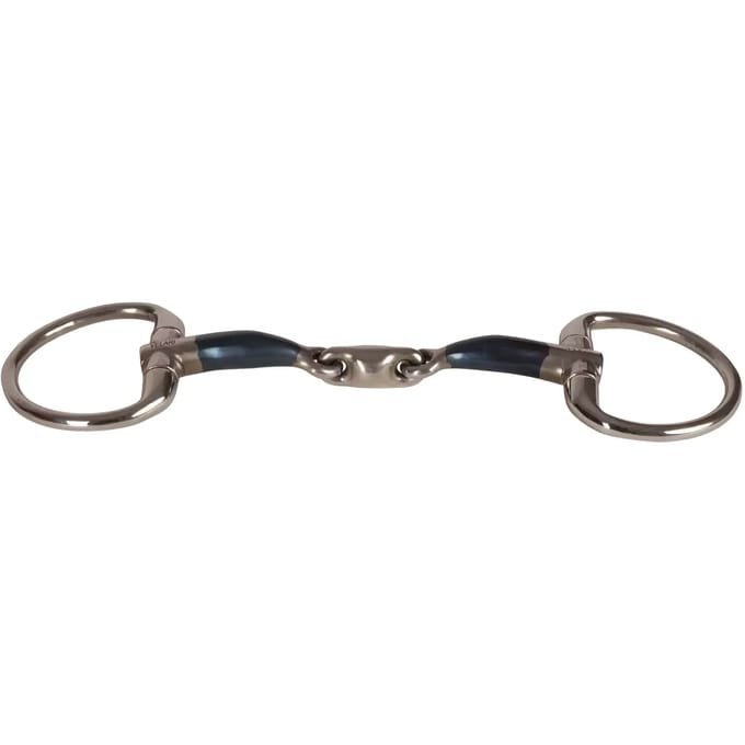 Dubbele breuk olive bit voor paard Velari Sweet Iron 16mm 14,5cm