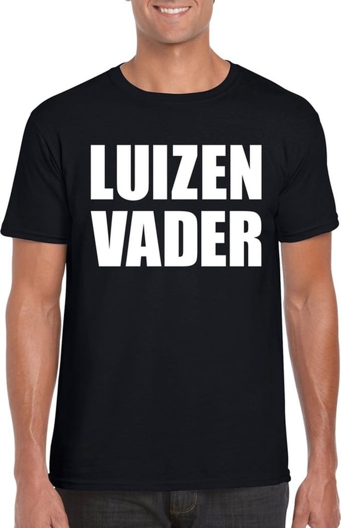 Luizenvader tekst t-shirt zwart heren L