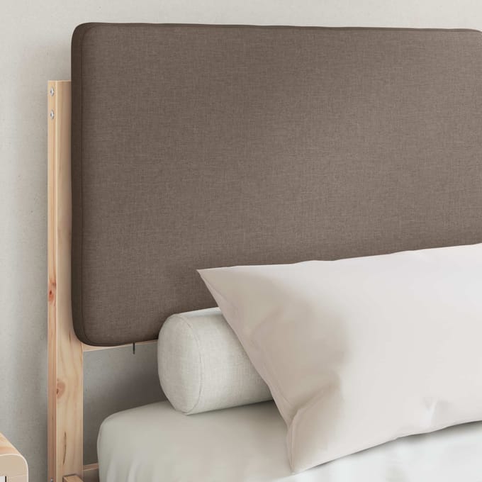 vidaXL - Bedframe - met - Gevoerde - Hoofdbord - Taupe - 160 - x - 200 - cm
