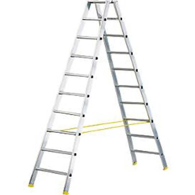 Dubbele trapladder MEHRSI®, 10 treden, 15,5 kg