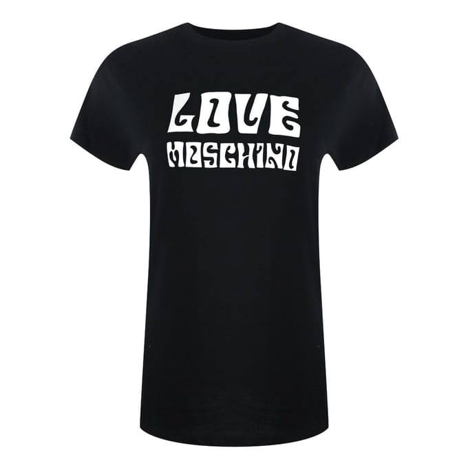 Love Moschino Groovy Logo Zwart T-shirt