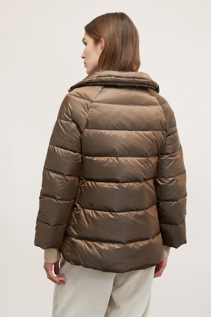 Motivi Genuine Down Jacket With High Collar Brown Maat: 38 | Jassen Outlet | Dames | Bruin