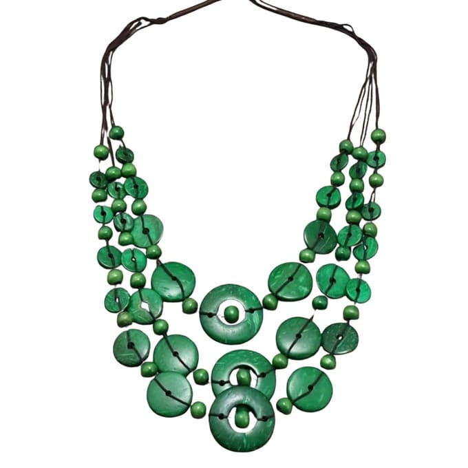 Houten ketting- Groen- Happy - Charme Bijoux