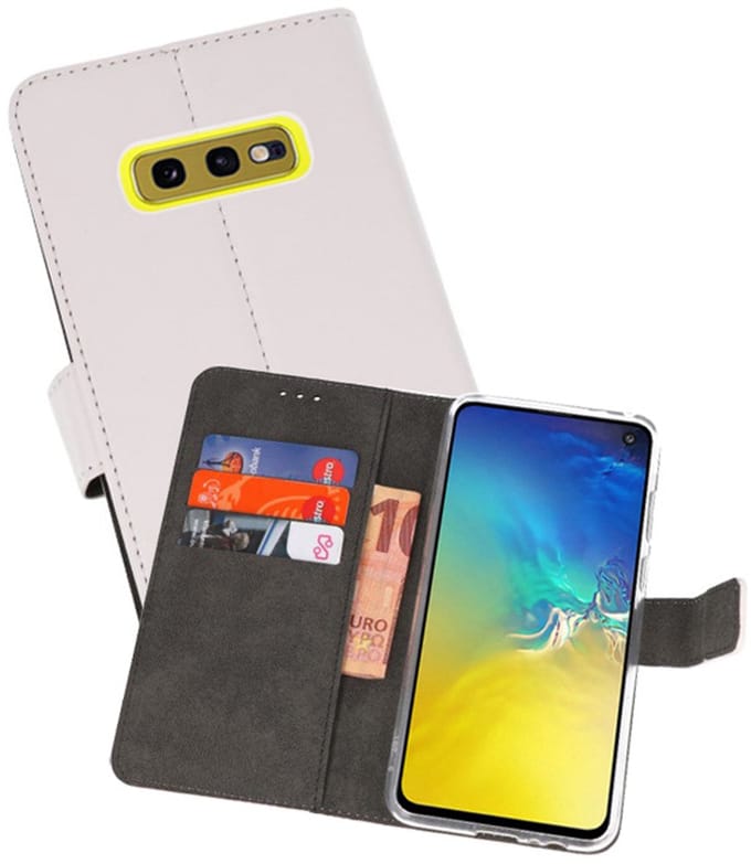 Booktype Telefoonhoesjes - Bookcase Hoesje - Wallet Case - Geschikt voor Samsung Galaxy S10e - Wit