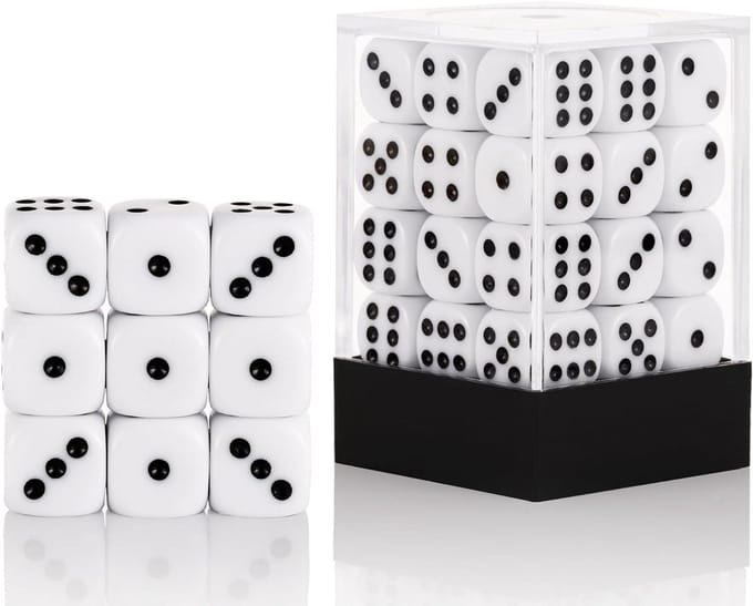 Mini Dobbelstenen Set - Spel Dobbelstenen - Spelavonden - Met Opbergdoos - 12 mm - Wit